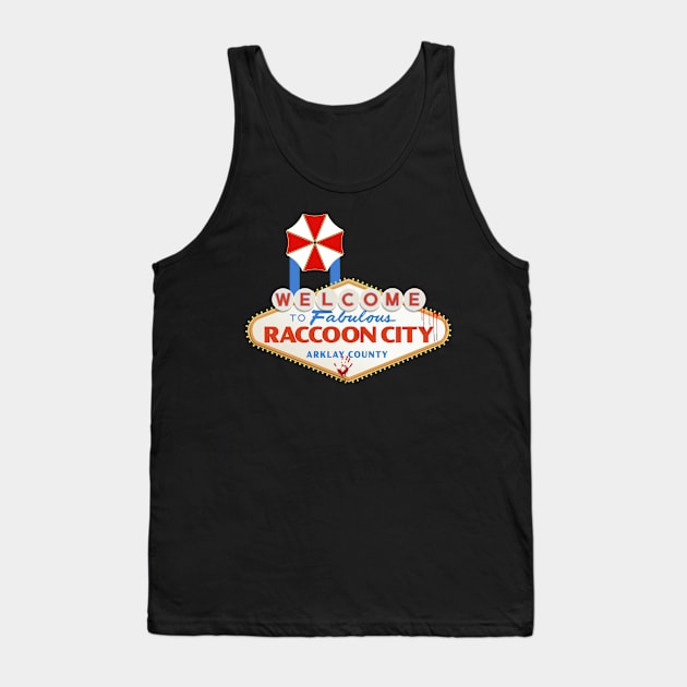 Welcome to Raccoon City Tank Top by Power Up Prints